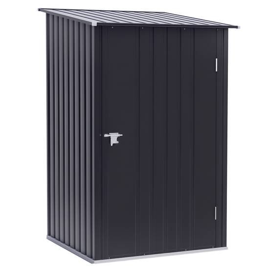 Abri de jardin acier compact 100x103x160 cm gris foncé, cabanon rangement outils pratique et sécurisé - Image 1