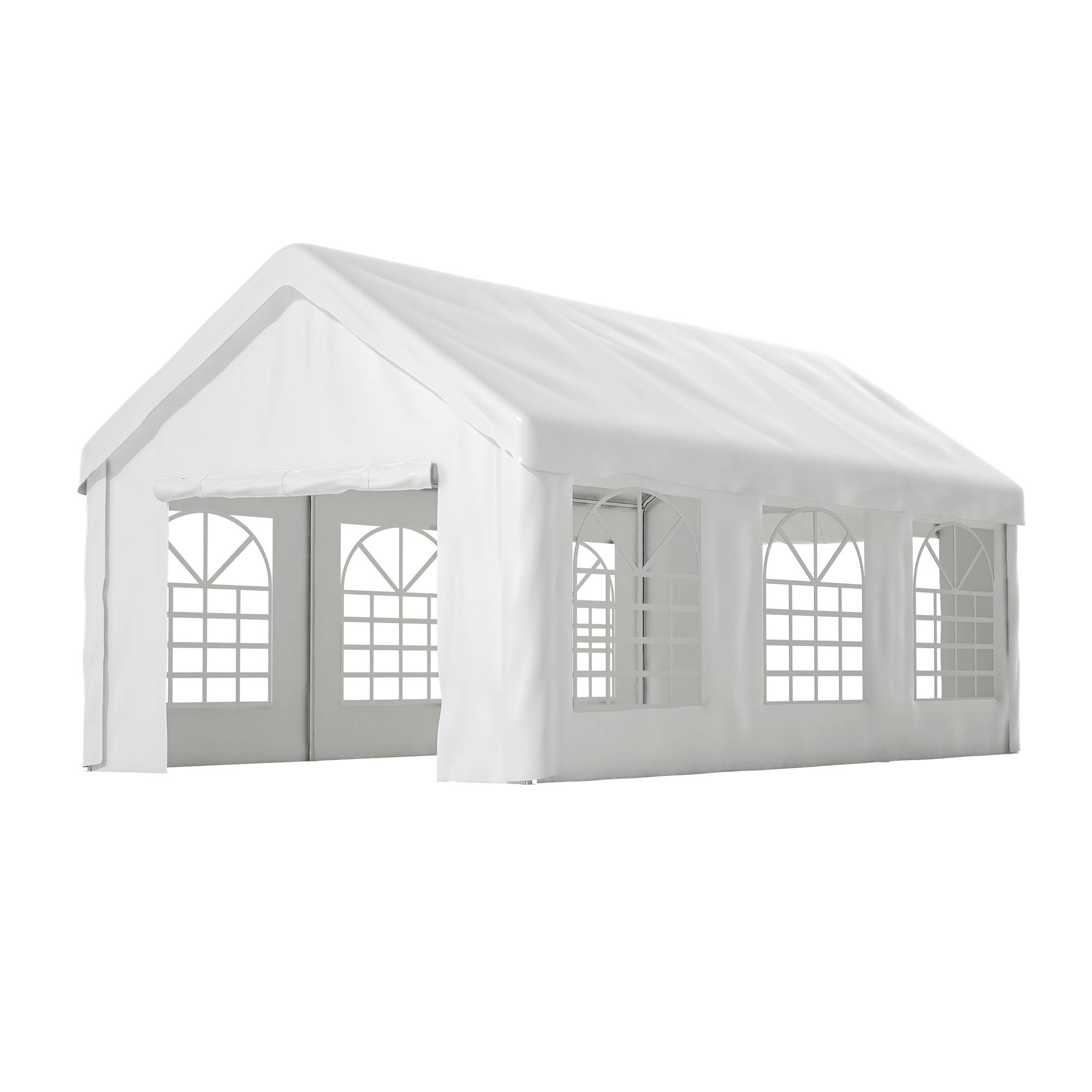 Abri pour Véhicule 3 x 6 m avec Double Porte Sectionnelle, Garage Étanche, Toit et Panneaux Latéraux Amovibles - Image 1