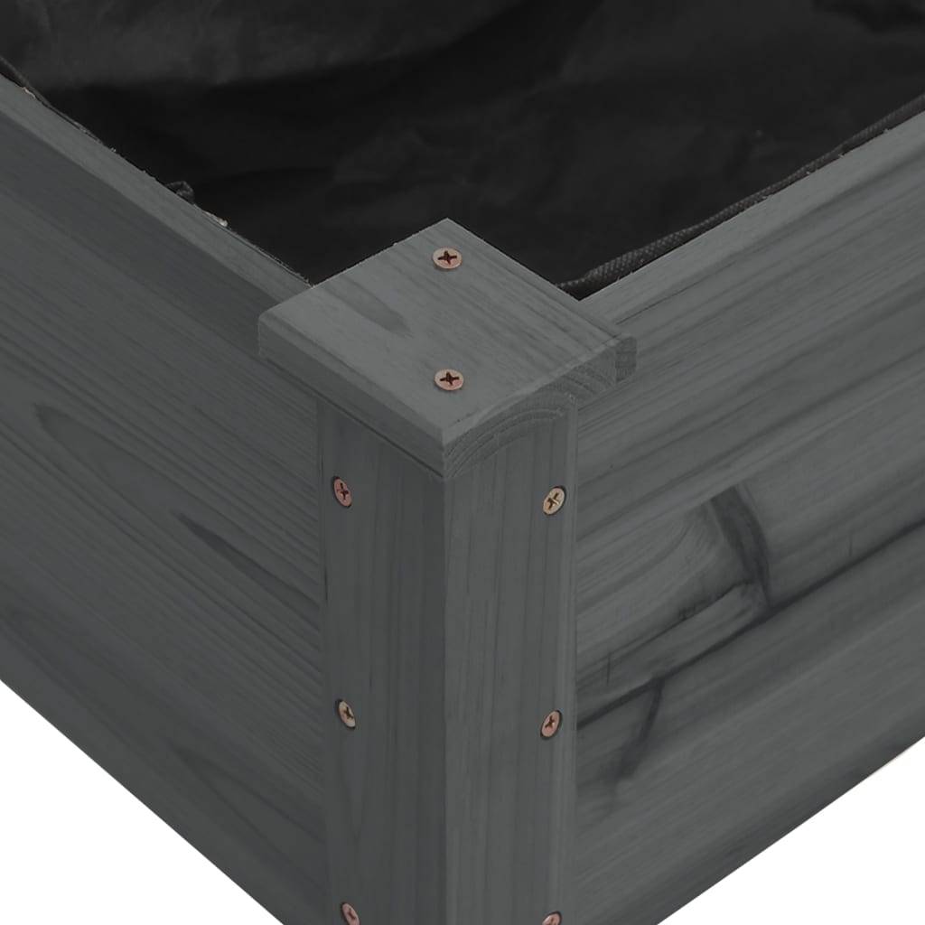 Bac à Potager en Bois de Sapin Gris 120x45x25cm, Jardinière de Culture avec Doublure Incluse – ComfortXL Outdoor Living - Image 7