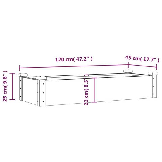 Bac à Potager en Bois de Sapin Gris 120x45x25cm, Jardinière de Culture avec Doublure Incluse – ComfortXL Outdoor Living - Image 8