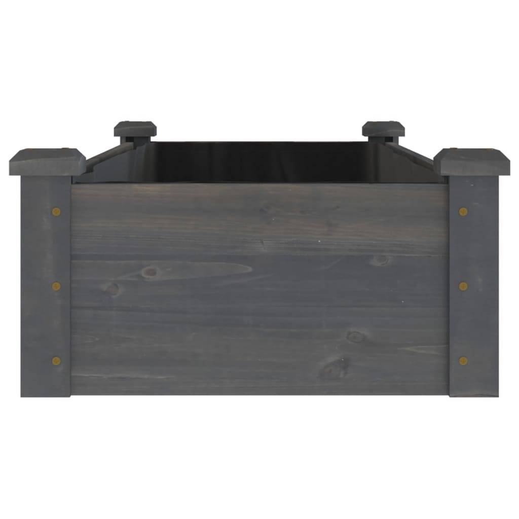 Bac à Potager en Bois de Sapin Gris 120x45x25cm, Jardinière de Culture avec Doublure Incluse – ComfortXL Outdoor Living - Image 5