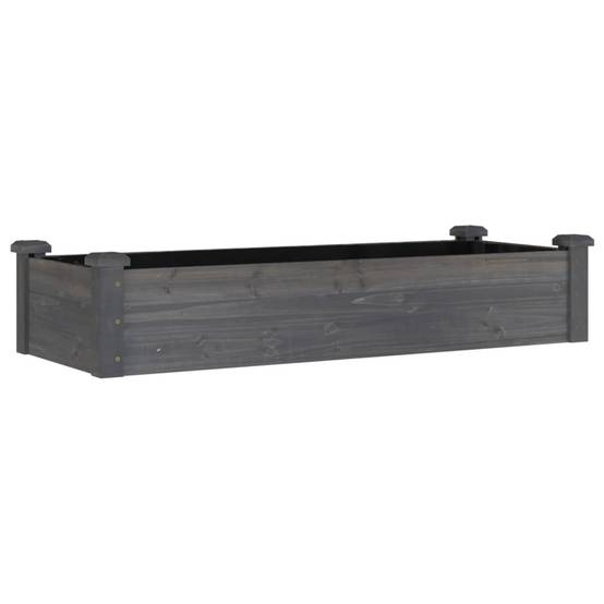 Bac à Potager en Bois de Sapin Gris 120x45x25cm, Jardinière de Culture avec Doublure Incluse – ComfortXL Outdoor Living - Image 2