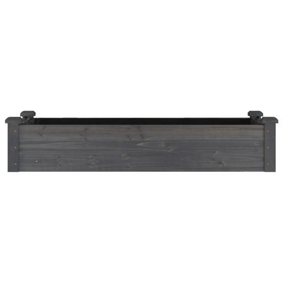 Bac à Potager en Bois de Sapin Gris 120x45x25cm, Jardinière de Culture avec Doublure Incluse – ComfortXL Outdoor Living - Image 4