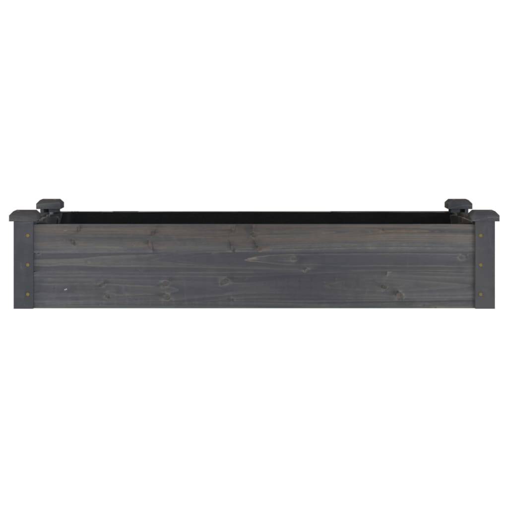 Bac à Potager en Bois de Sapin Gris 120x45x25cm, Jardinière de Culture avec Doublure Incluse – ComfortXL Outdoor Living - Image 4