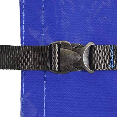 Helloshop26 - Bâche pour remorque 207 x 115 x 90 cm pvc 500 g m² avec œillets 4 sangles et corde élastique 7 m imperméable en bleu protection couverture étanche po - Image 3