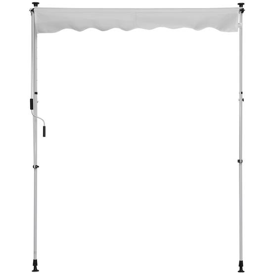 Store banne rétractable manuelle 200 x 150 x 170-280 cm pour balcon et terrasse, hauteur réglable et manivelle, blanc - Image 10