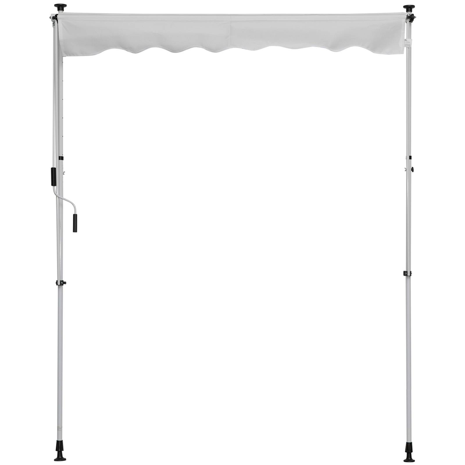 Store banne rétractable manuelle 200 x 150 x 170-280 cm pour balcon et terrasse, hauteur réglable et manivelle, blanc - Image 10