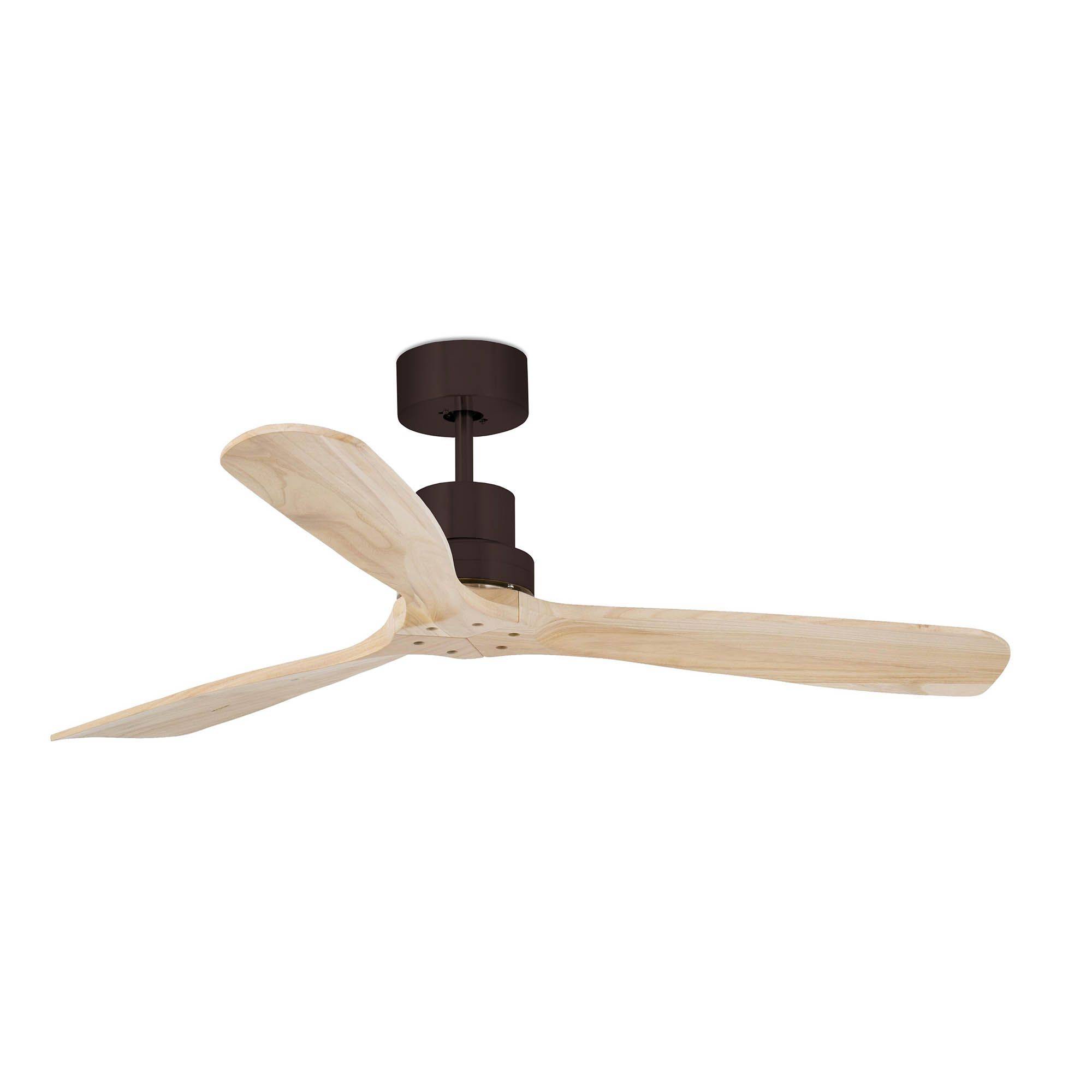 Ventilateur plafond acier marron pales pin moteur DC 6 vitesses telecommande - Image 2