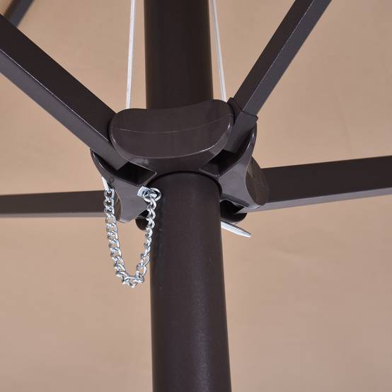 Parasol double de jardin 455 x 265 x 238 cm, grand parasol à manivelle, protection solaire, couleur café - Image 10