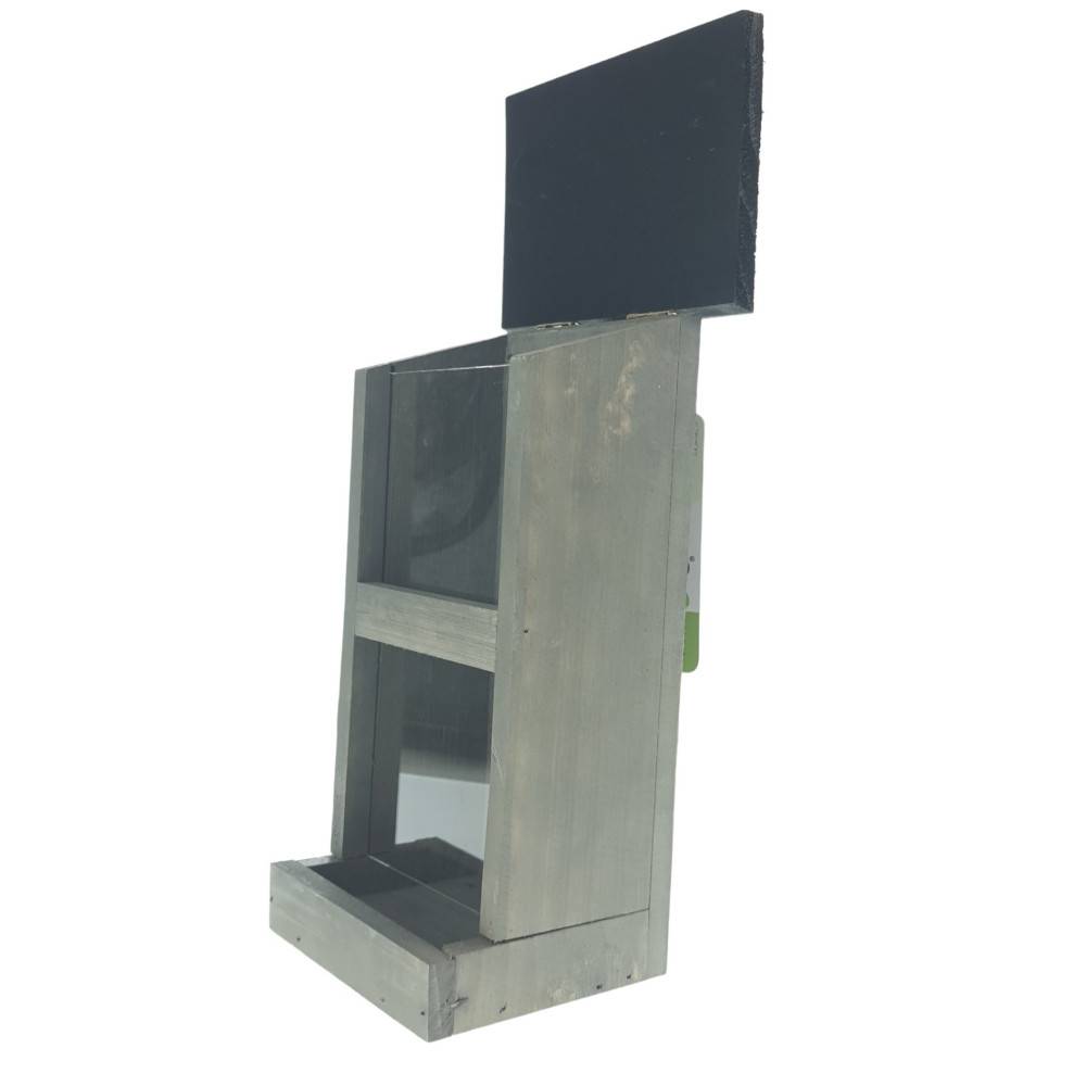 Mangeoire silo Womba maison grise 25 cm pour oiseaux - Image 5