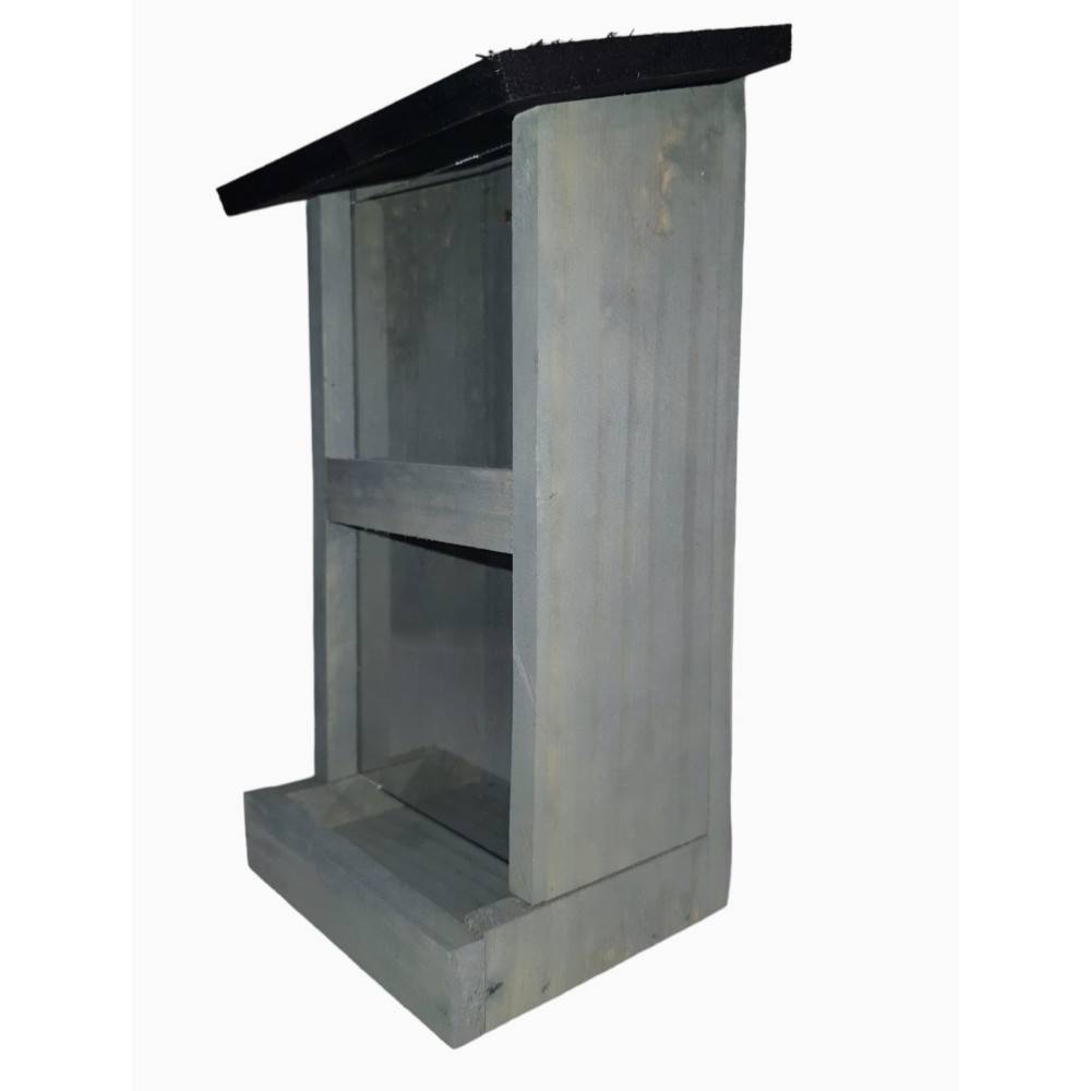 Mangeoire silo Womba maison grise 25 cm pour oiseaux - Image 3