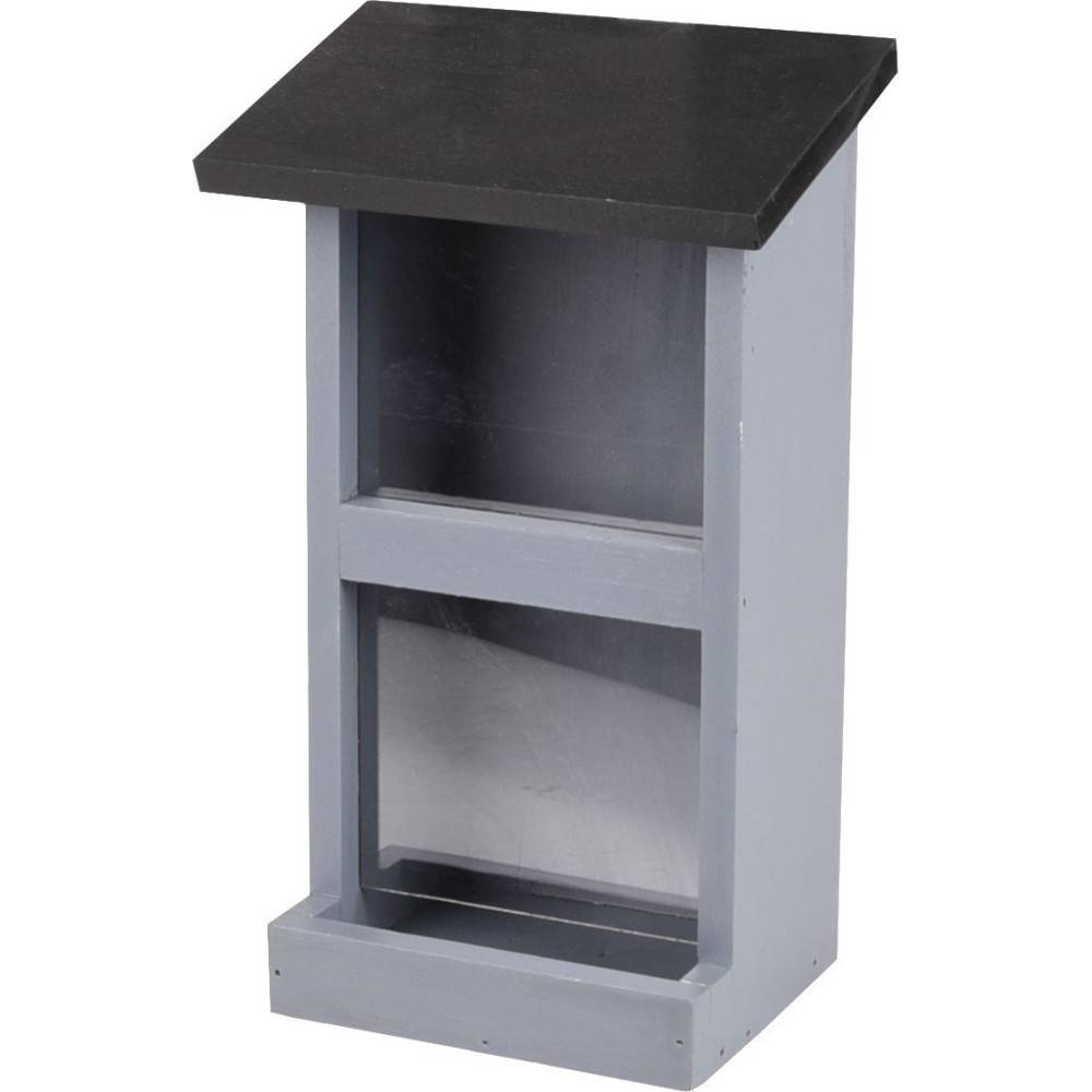 Mangeoire silo Womba maison grise 25 cm pour oiseaux - Image 1