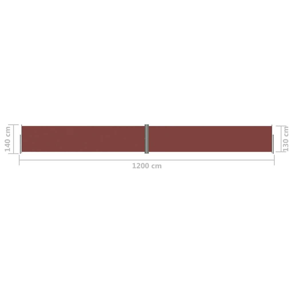 Helloshop26 - Auvent paravent store brise-vue latéral rétractable de patio jardin terrasse balcon protection visuelle écran 140 x 1200 cm marron - Image 6