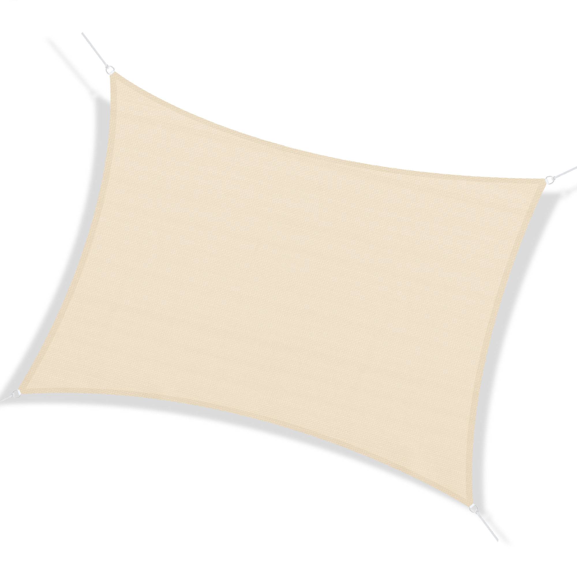 Voile d'ombrage Voile solaire - rectangulaire 4x6m anti-UV HDPE, pour terrasse piscine, crème fr229 - Image 2