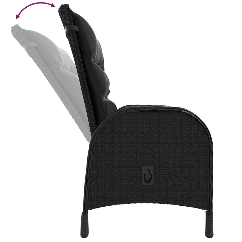 Vidaxl - Ensemble de bistro de jardin 3 pcs Résine tressée Noir vidaXL 3058549 - Image 6