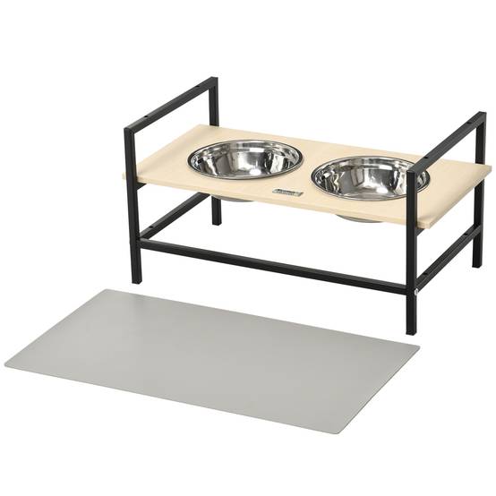 Gamelle chien surélevée double porte-gamelle avec 2 bols amovibles en acier, hauteur réglable 11/21,5/32 cm et 1 tapis - Image 2