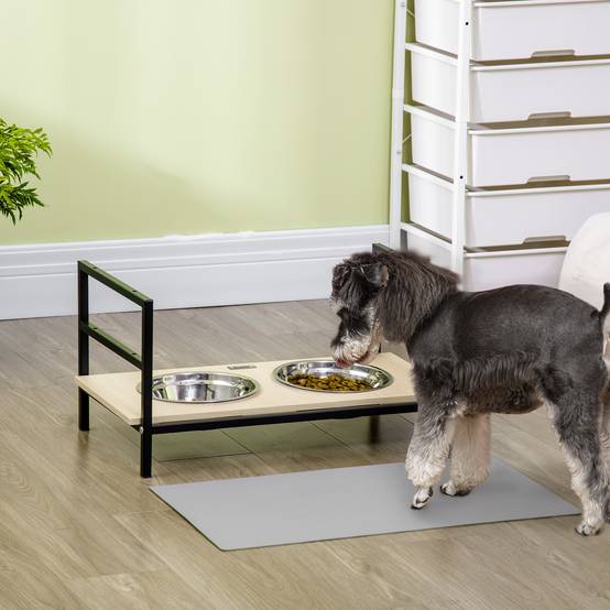 Gamelle chien surélevée double porte-gamelle avec 2 bols amovibles en acier, hauteur réglable 11/21,5/32 cm et 1 tapis - Image 4