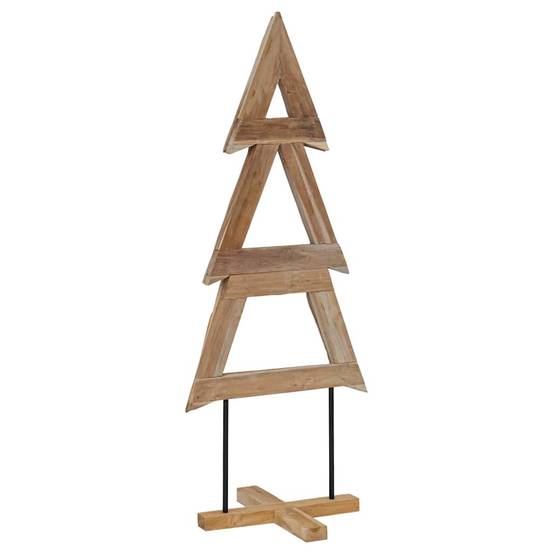 Sapin de Noël en bois de teck massif décoration rustique pour salon 150 cm – ComfortXL Outdoor Living - Image 6