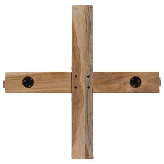 Sapin de Noël en bois de teck massif décoration rustique pour salon 150 cm – ComfortXL Outdoor Living - Image 8