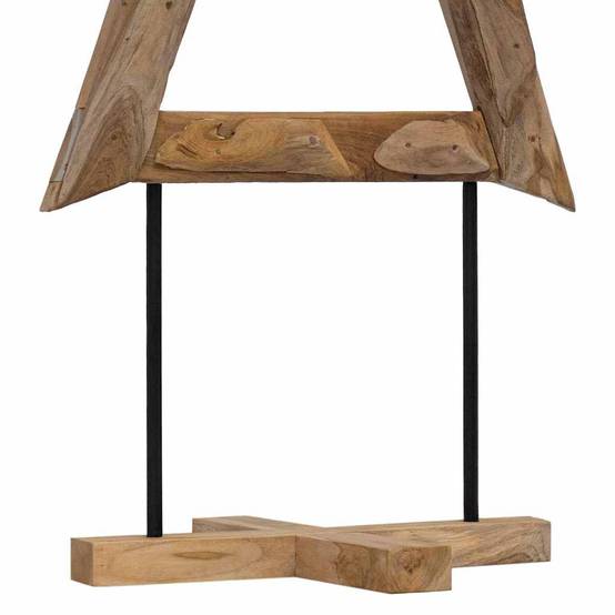 Sapin de Noël en bois de teck massif décoration rustique pour salon 150 cm – ComfortXL Outdoor Living - Image 7