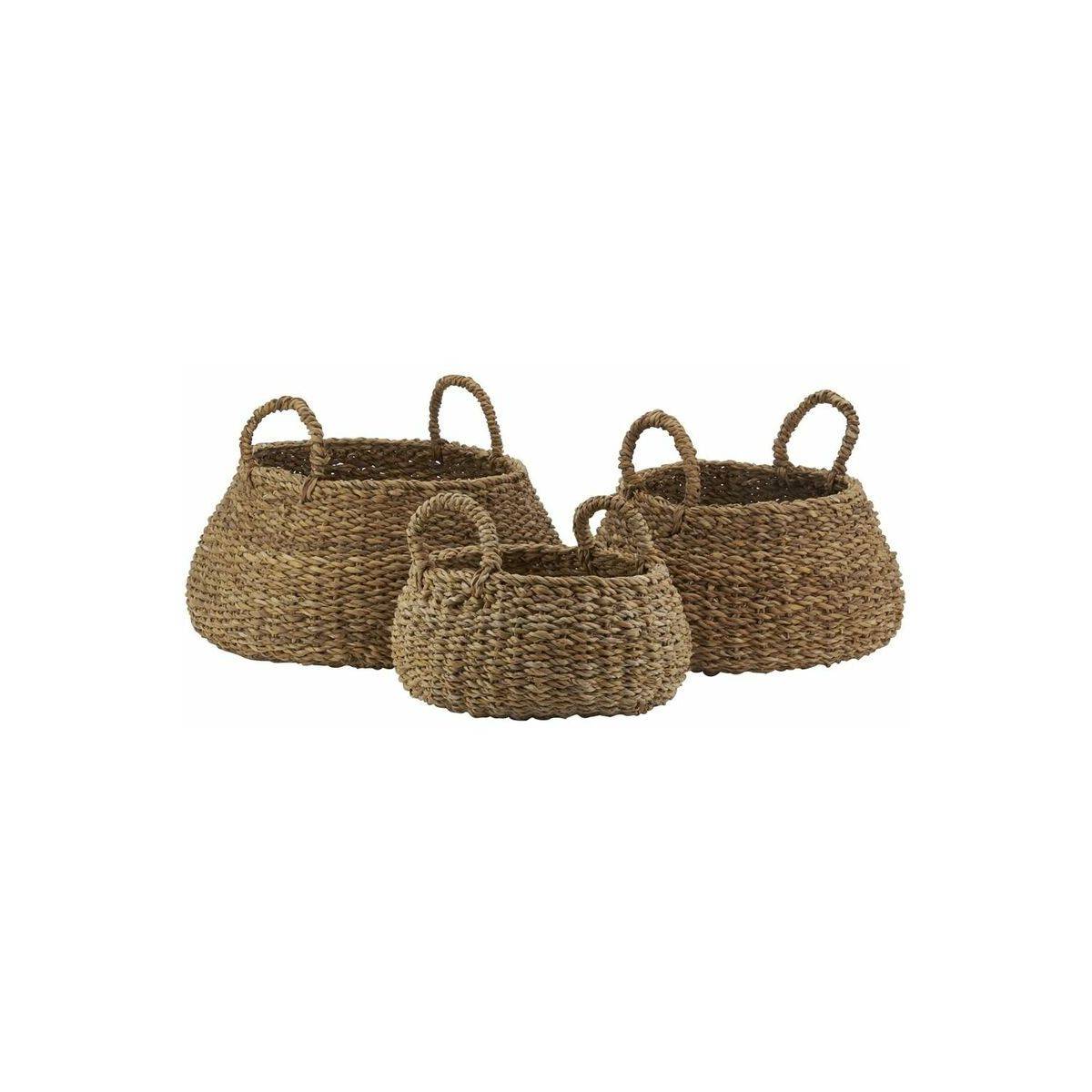 Aubry Gaspard - Corbeilles rondes en jonc de mer (Lot de 3) - Image 1