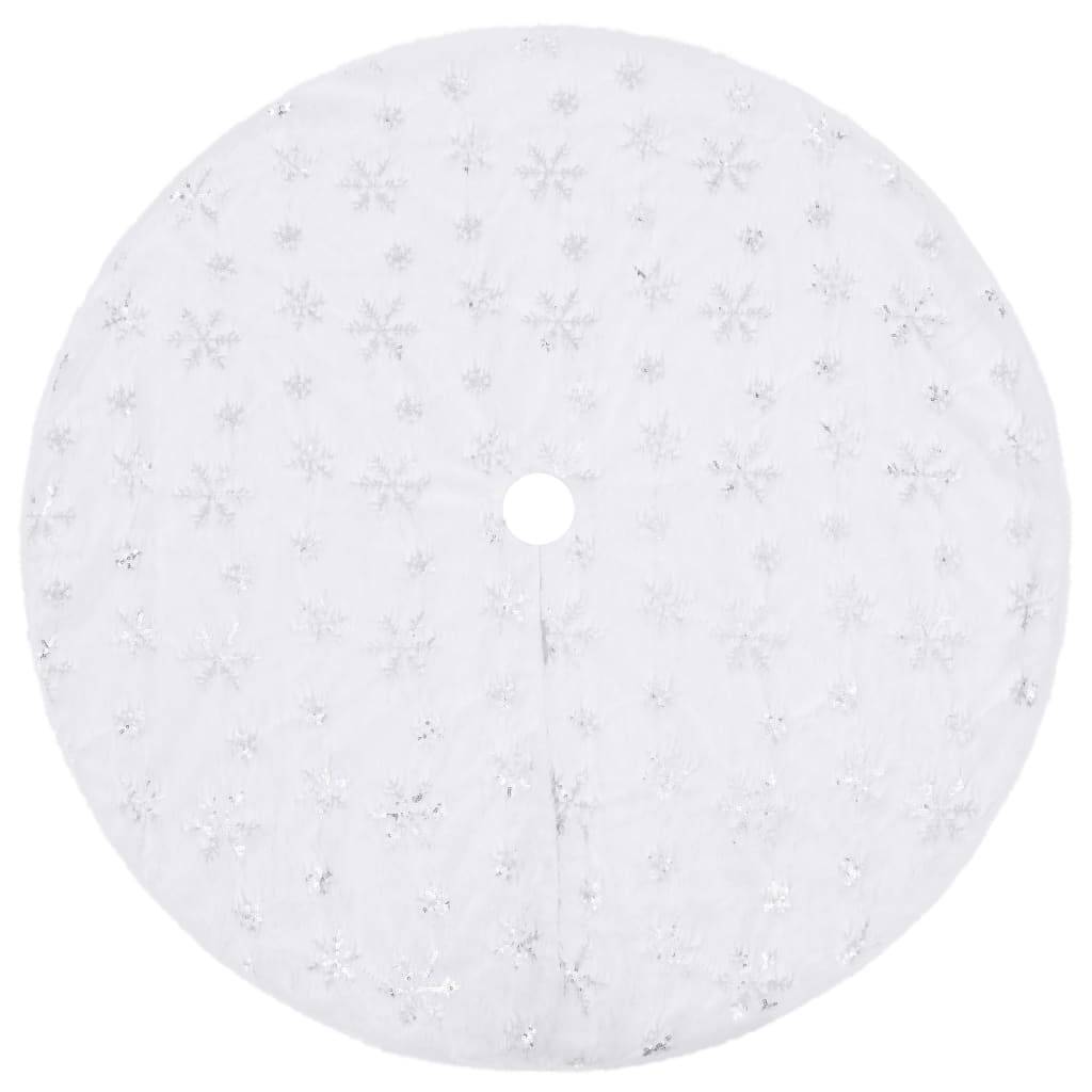 Jupe de sapin de Noël - Robe de sapin - Tapis de sapin de luxe Blanc 90 cm Fausse fourrure - Image 1