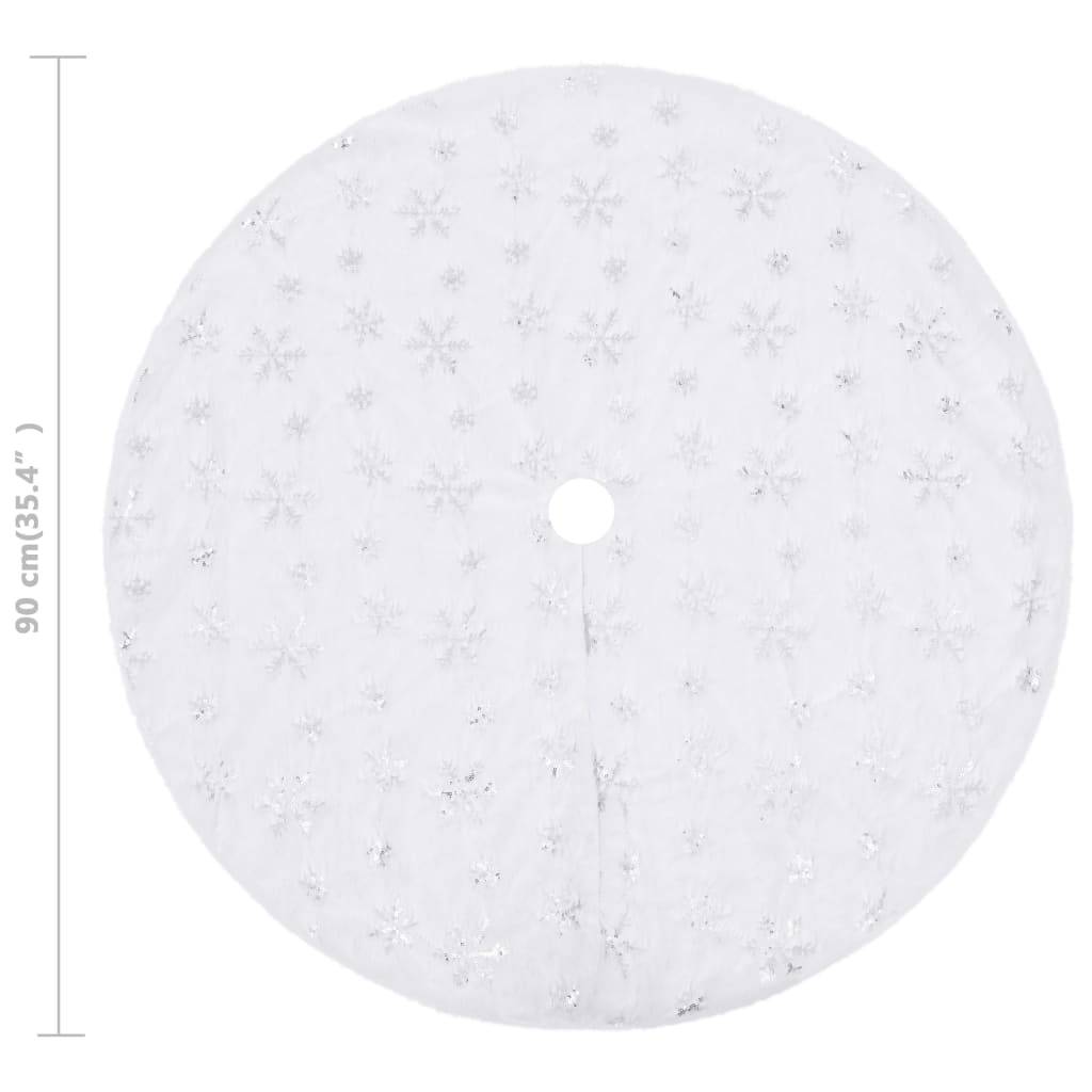 Jupe de sapin de Noël - Robe de sapin - Tapis de sapin de luxe Blanc 90 cm Fausse fourrure - Image 6