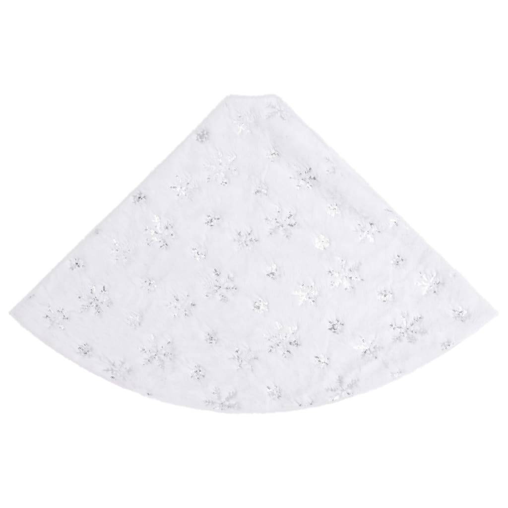 Jupe de sapin de Noël - Robe de sapin - Tapis de sapin de luxe Blanc 90 cm Fausse fourrure - Image 3