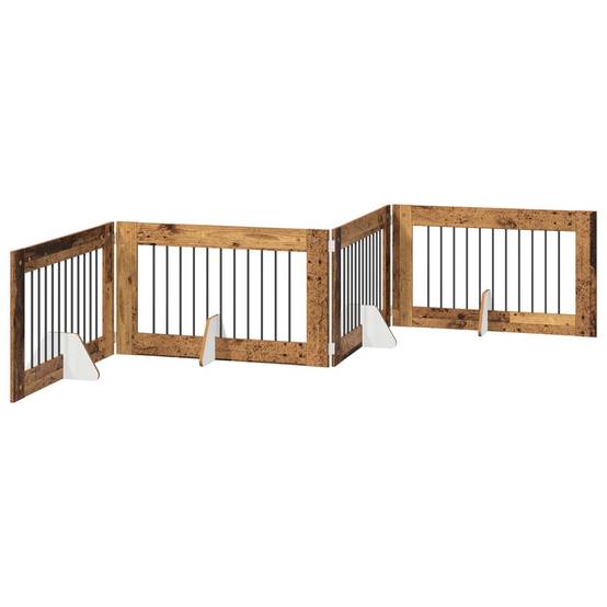 Barrière pour chien bois d'ingénierie bois ancien 401 x 34 x 60 cm - PANGIVO - Image 4