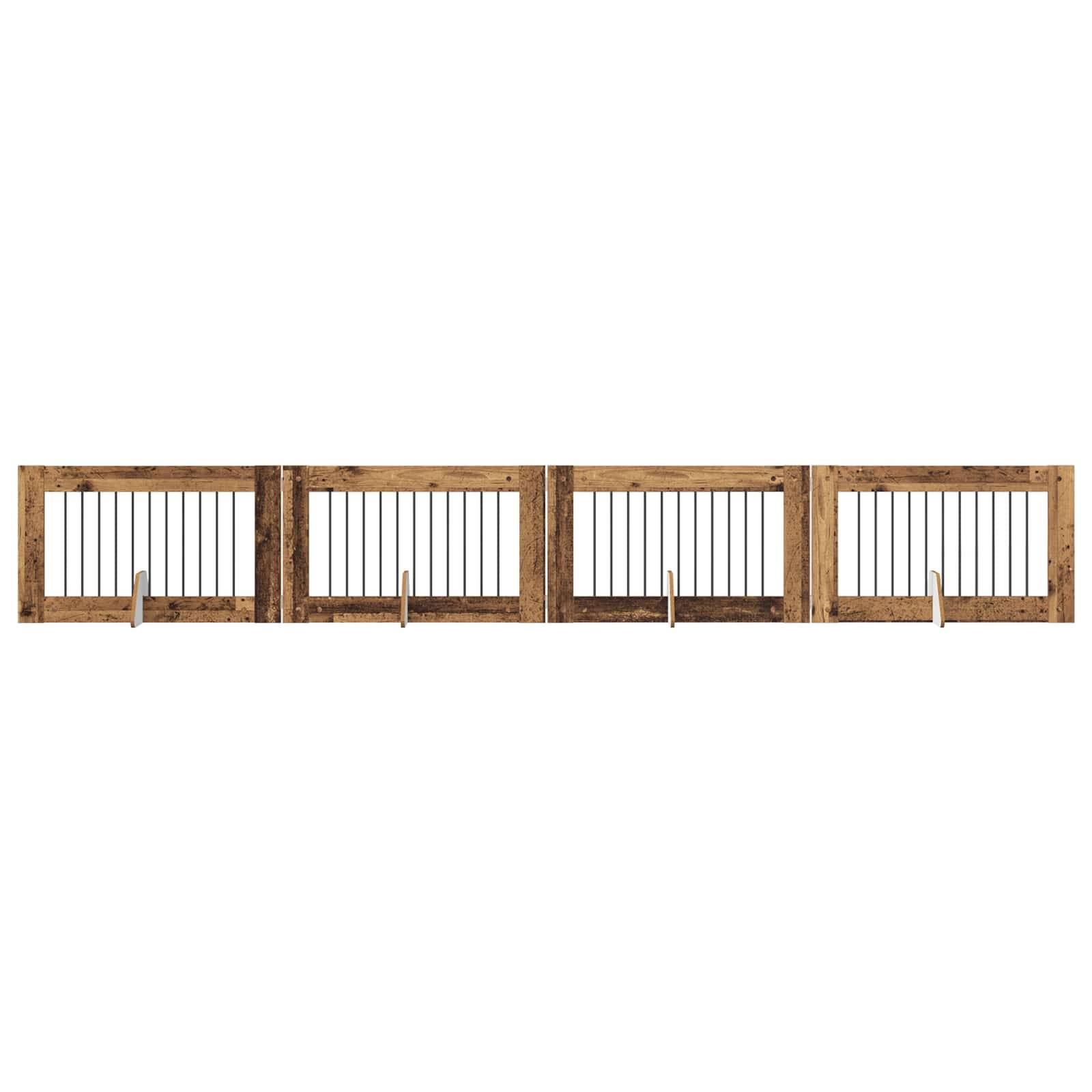 Barrière pour chien bois d'ingénierie bois ancien 401 x 34 x 60 cm - PANGIVO - Image 2