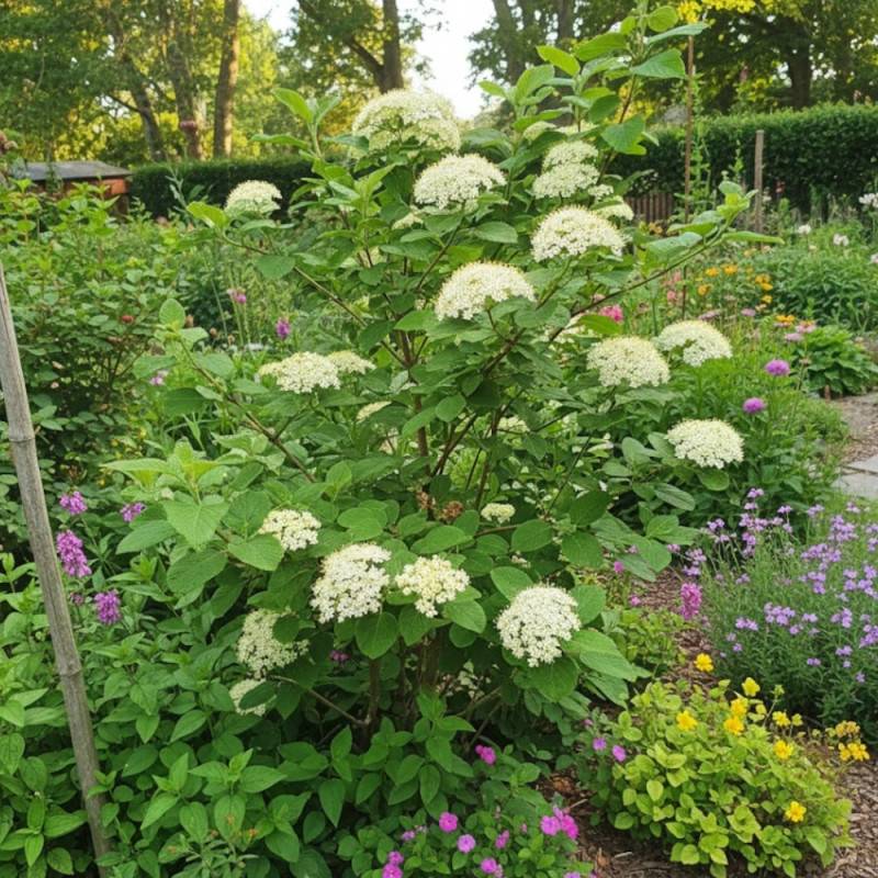 Viorne lantane, Viburnum à fleurs Blanche/ - feuillage Caduc - Pot de 4L - 40/60 cm - Image 4