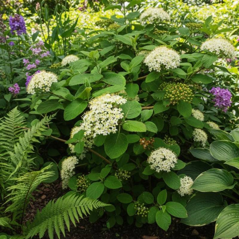 Viorne lantane, Viburnum à fleurs Blanche/ - feuillage Caduc - Pot de 4L - 40/60 cm - Image 3