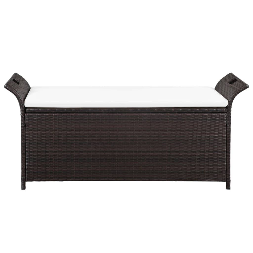 Helloshop26 - Banc de jardin meuble de patio d'extérieur terrasse avec coussin 138 cm résine tressée marron - Image 2