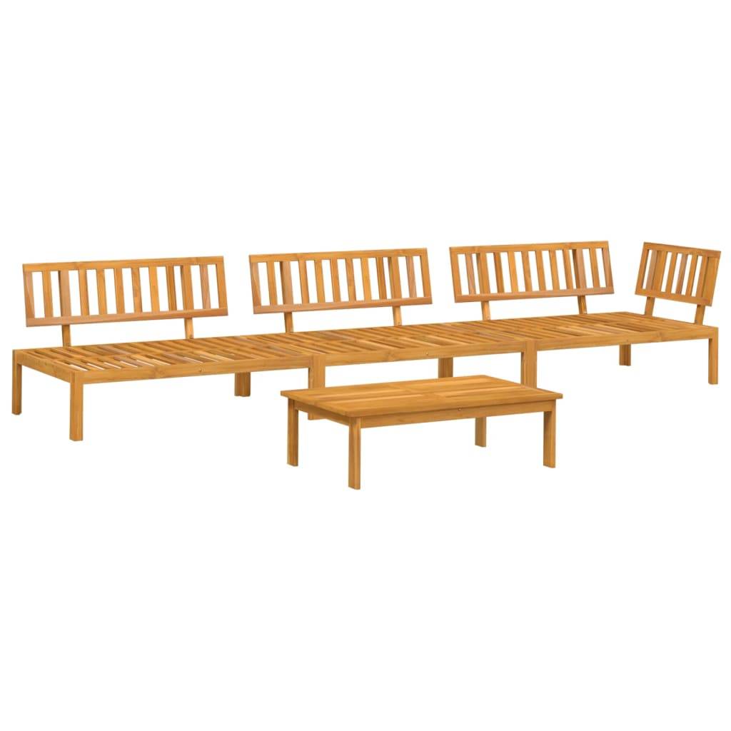 ComfortXL - Salon de Jardin Palette 4pcs Bois d'Acacia à Lattes Modulable avec Table pour Terrasse Brun Huilé – ComfortXL Outdoor Living - Image 2