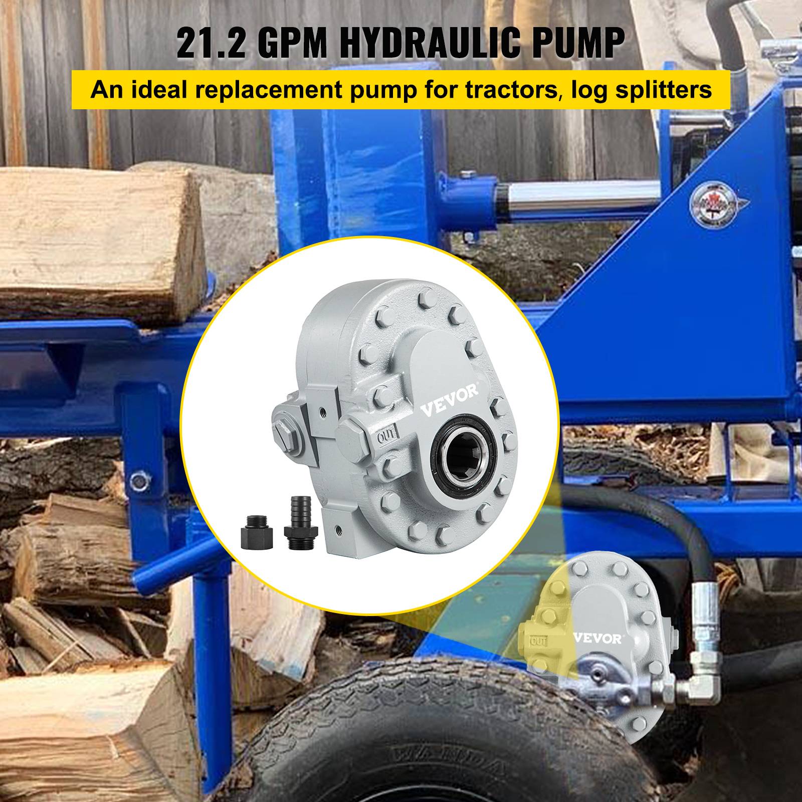 Vevor - VEVOR Pompe hydraulique 21,2 GPM, 540 tr/min, 2500 PSI, SAE 12. Pour hayon. - Image 2