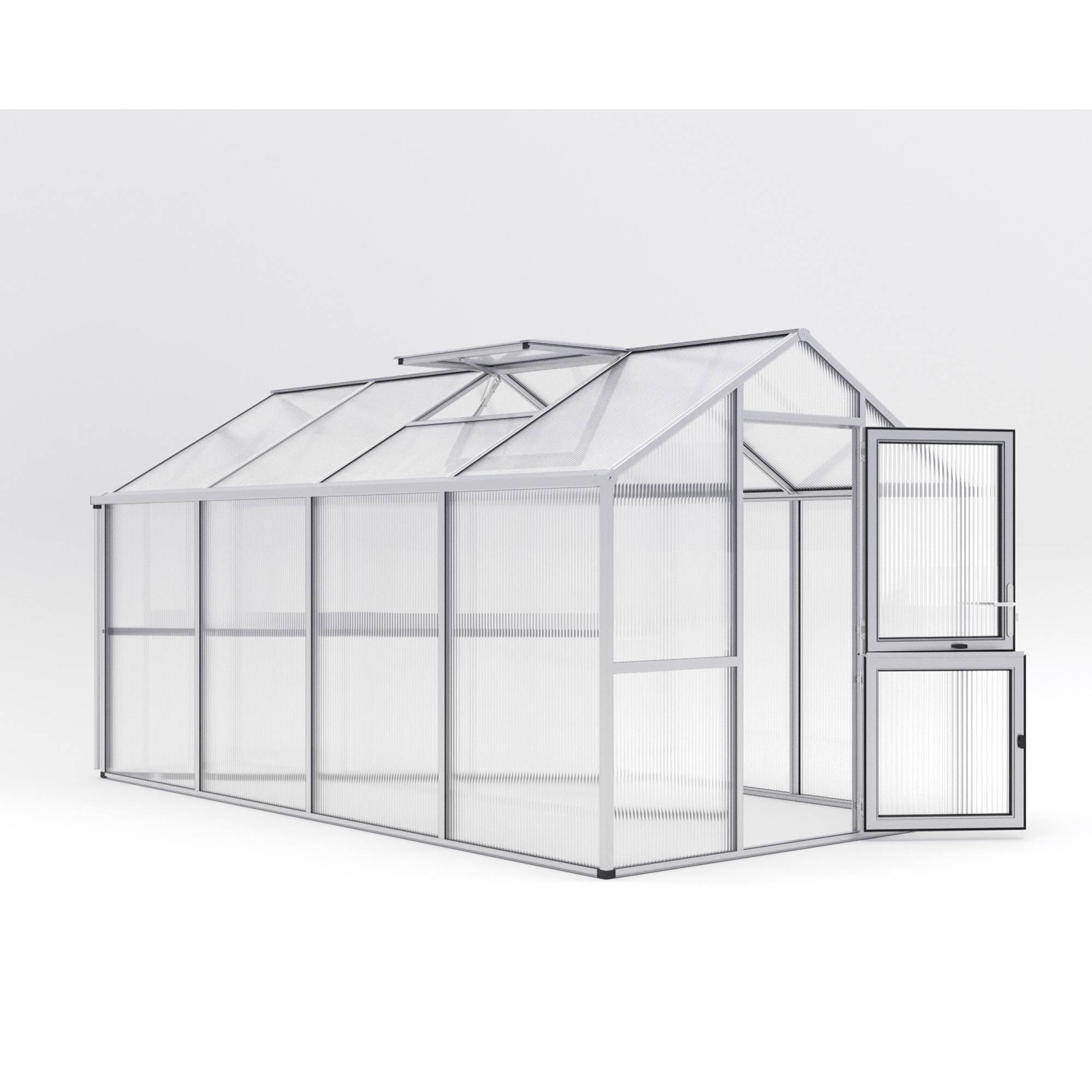 Serre de jardin 10m² KGT aluminium et polycarbonate Iris IV, brut - Image 1