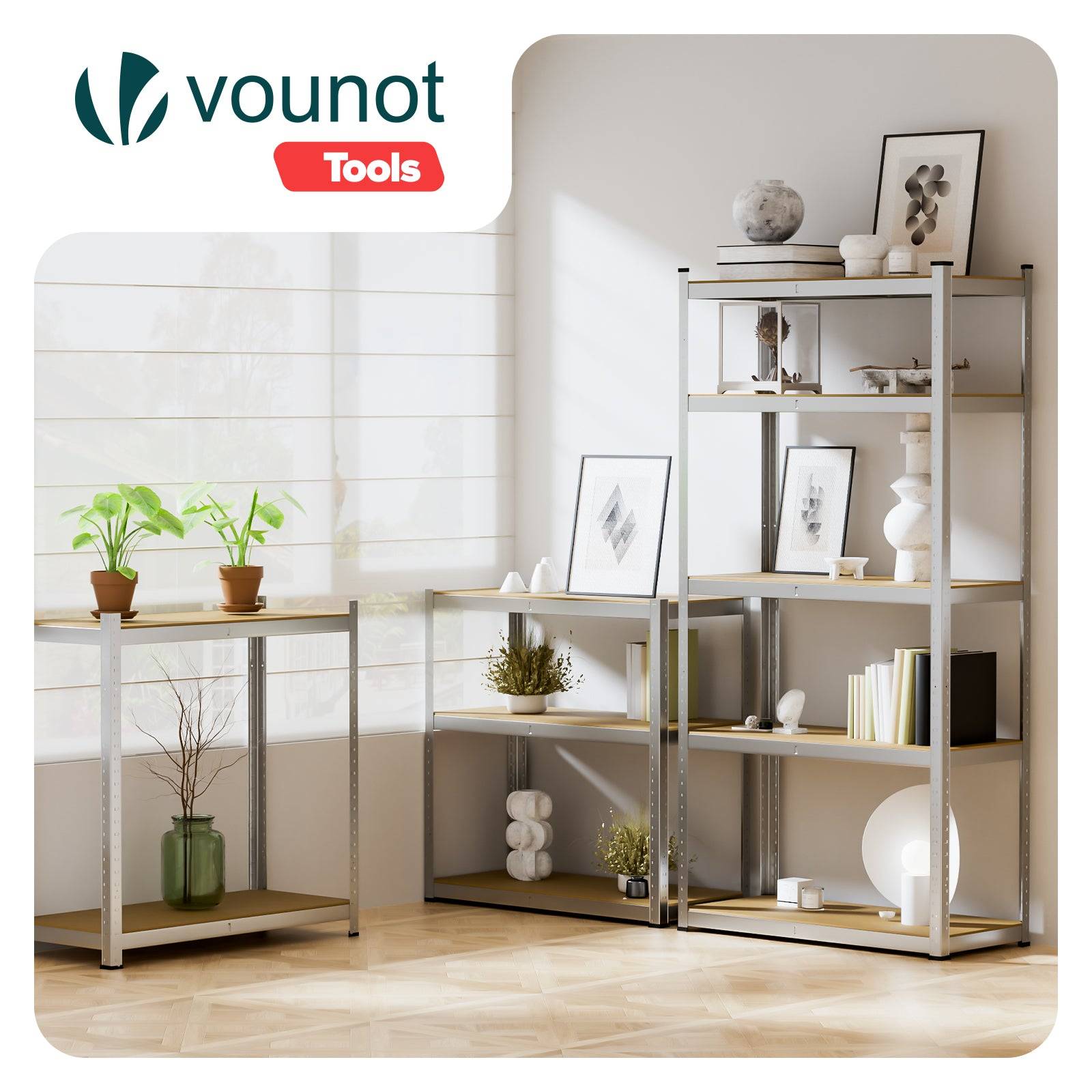 Vounot - Etagères métalliques charge lourde 875kg - 90x40x180cm - 5 tablettes réglables - rayonnage robuste VOUNOT® - Image 5