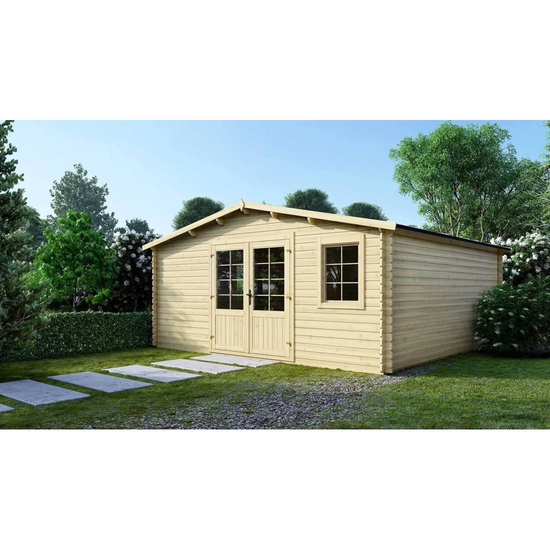 Altanka - Abri de jardin en bois - 25m2 - 5x5m - Ep. 28mm - Couleur: naturel - DOM591 - ALTANKA - Image 2