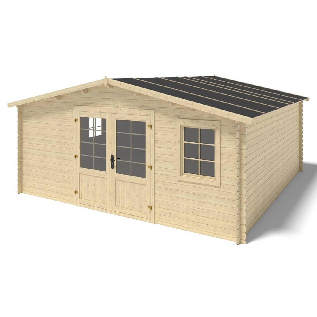 Altanka - Abri de jardin en bois - 25m2 - 5x5m - Ep. 28mm - Couleur: naturel - DOM591 - ALTANKA - Image 2