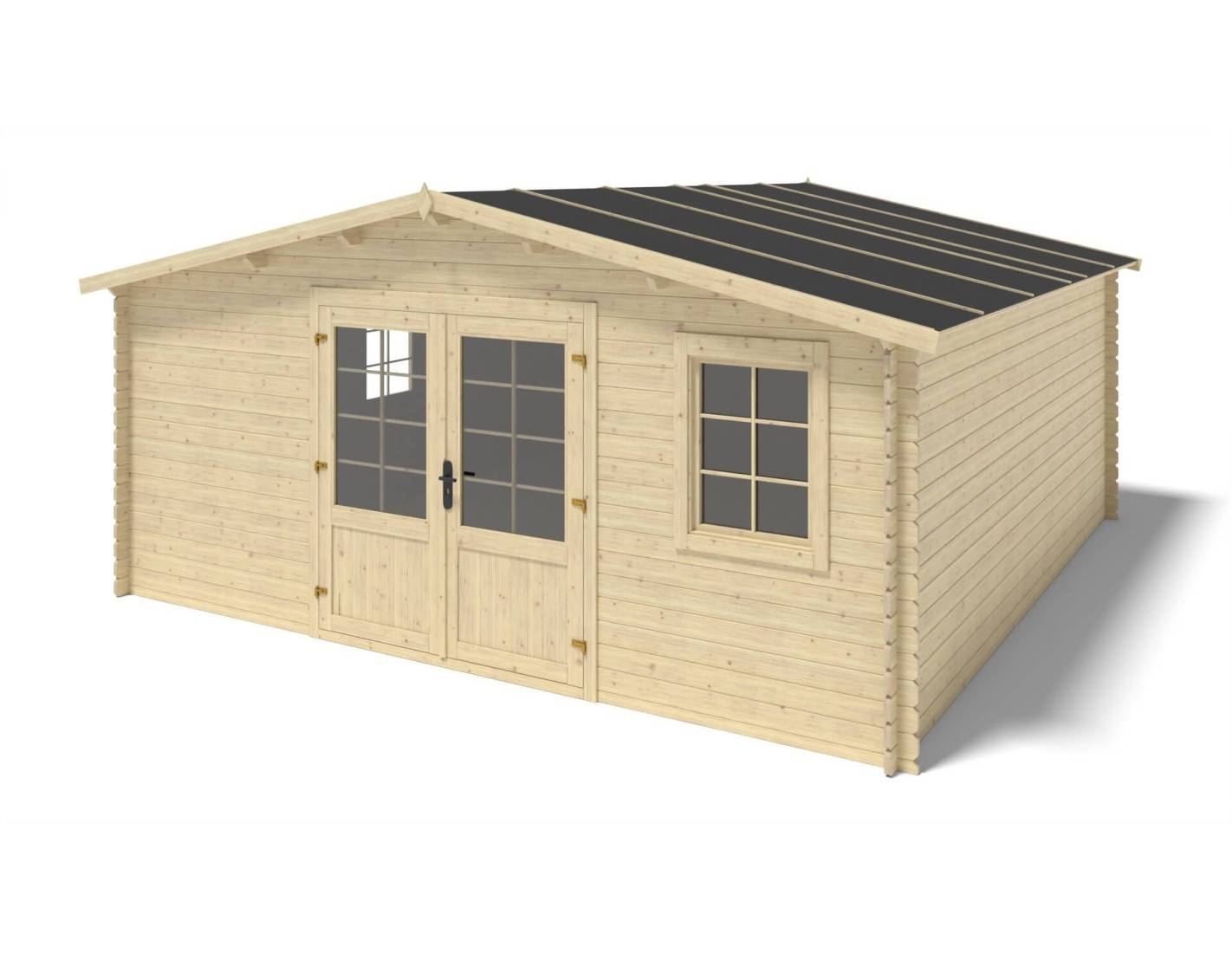 Altanka - Abri de jardin en bois - 25m2 - 5x5m - Ep. 28mm - Couleur: naturel - DOM591 - ALTANKA