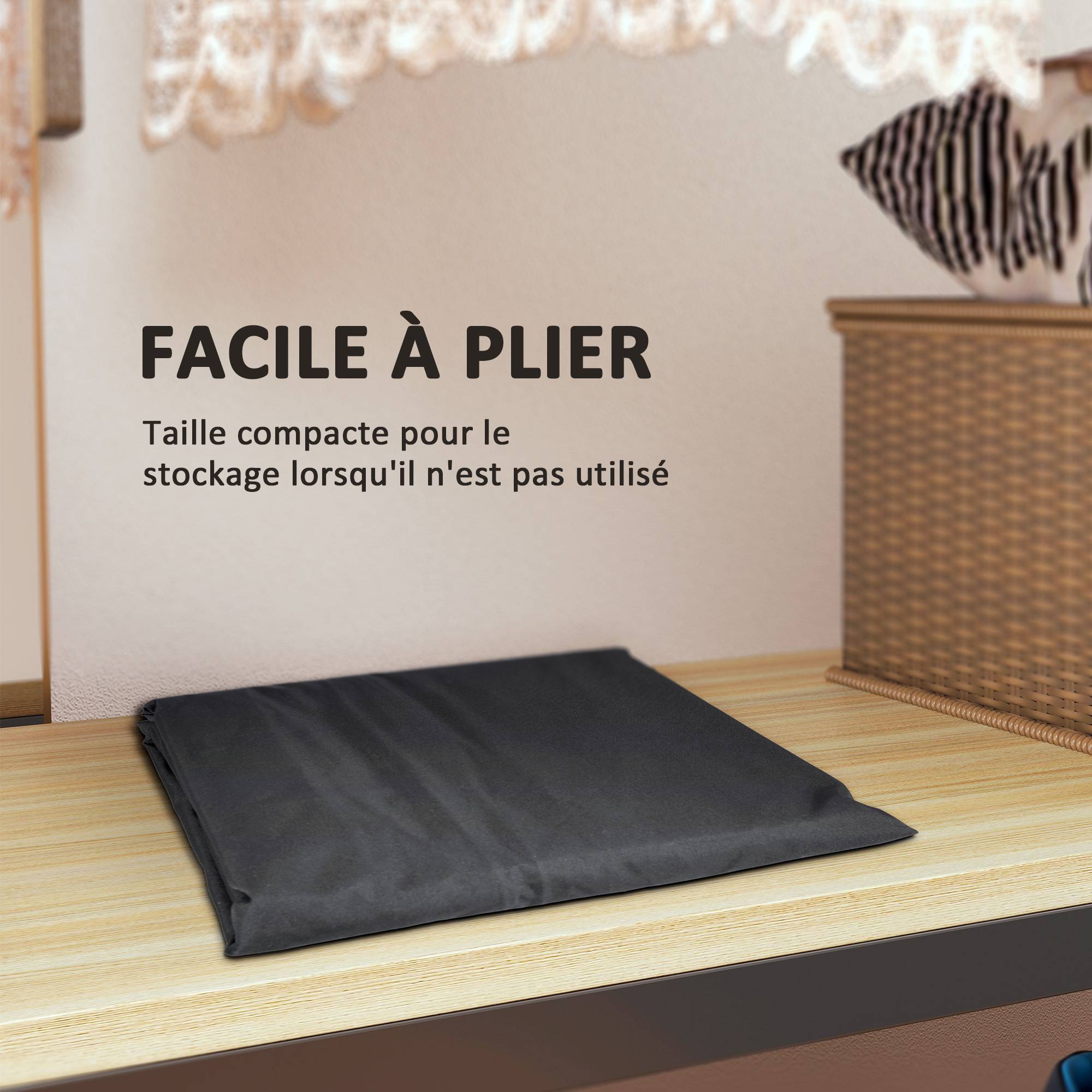 Outsunny - Sac de rangement pour coussin de jardin tissu Oxford 600D - anti-UV avec poignées imperméable - 175 x 55 x 75 cm, noir - Outsunny - Image 9