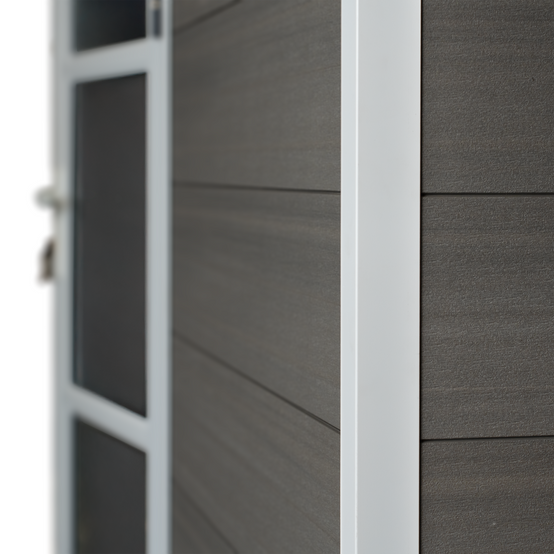 Abri de Jardin Composite ALMA - 9m2 Gris/blanc - Cabane de Jardin - Image 9