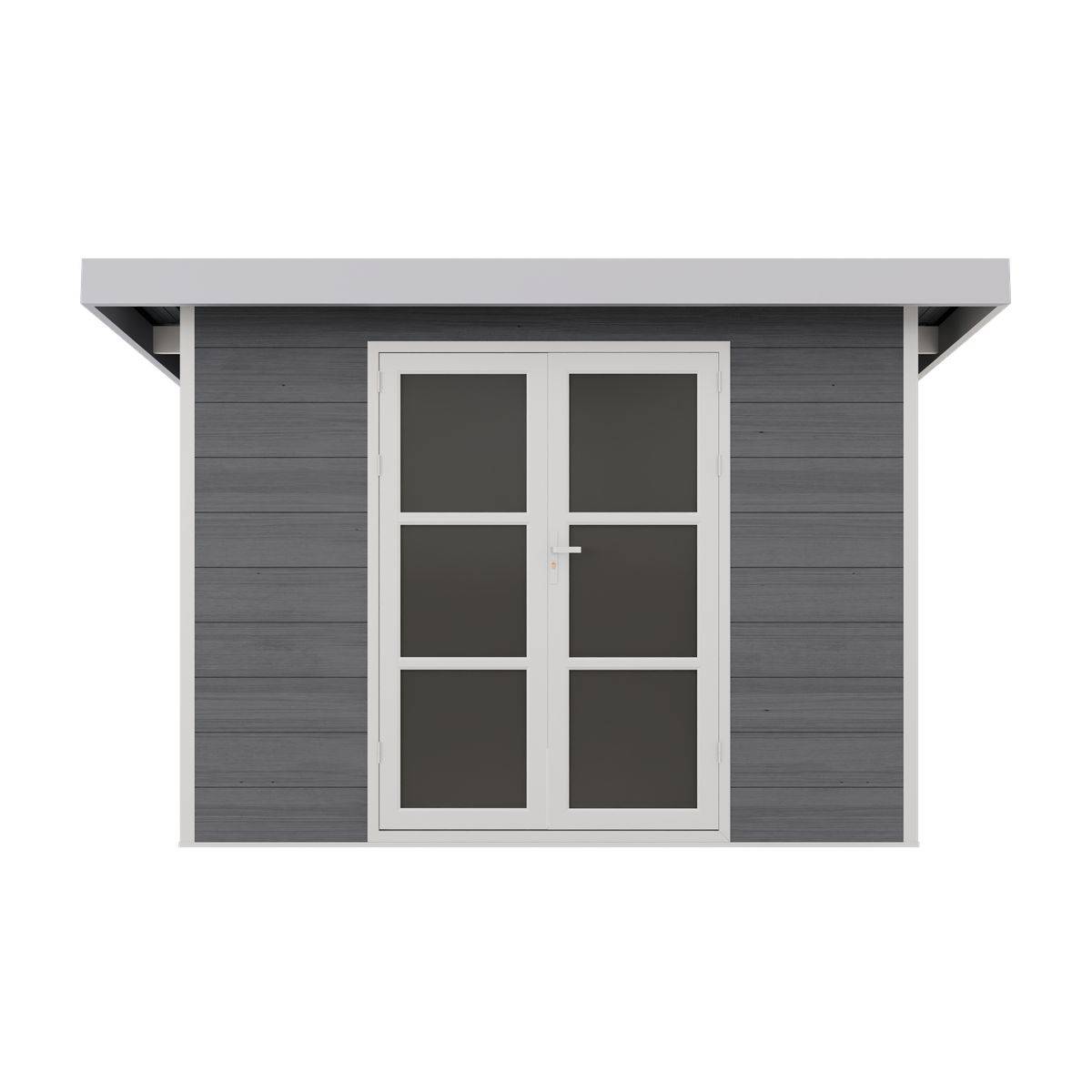 Direct Abris - Abri de Jardin Composite ALMA - 9m2 Gris/blanc - Cabane de Jardin - Image 4