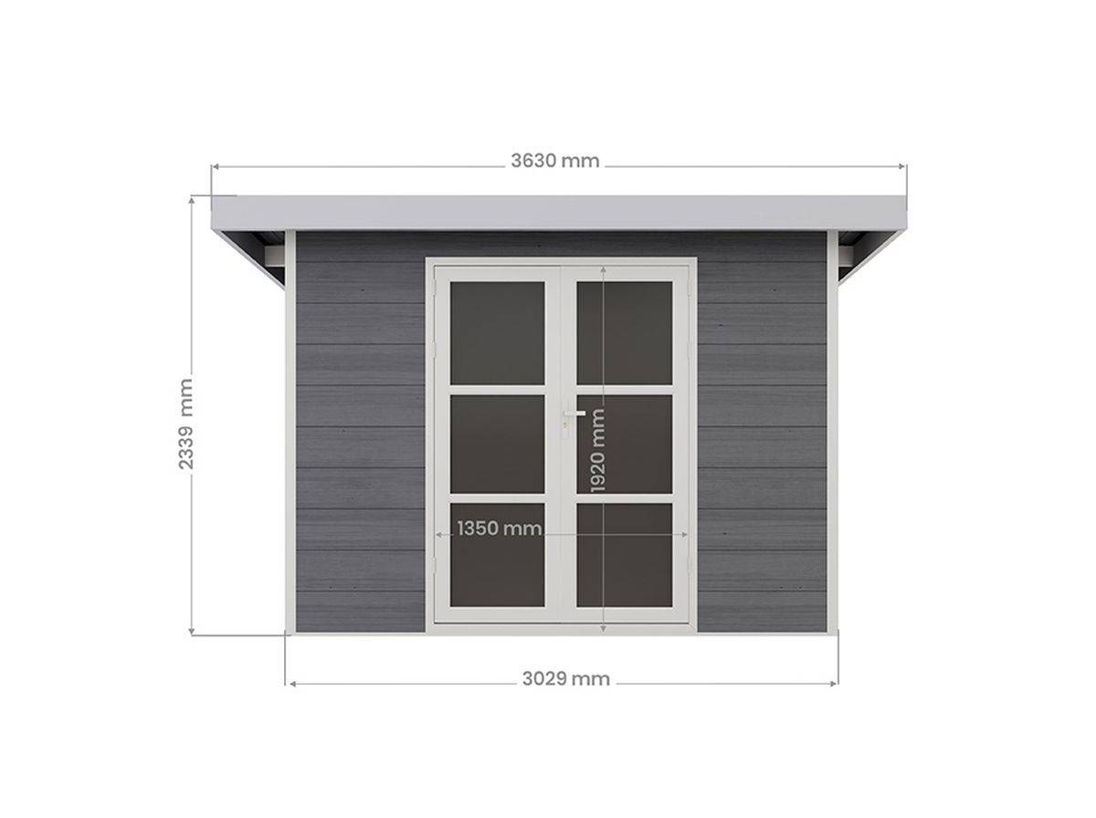 Direct Abris - Abri de Jardin Composite ALMA - 9m2 Gris/blanc - Cabane de Jardin - Image 6