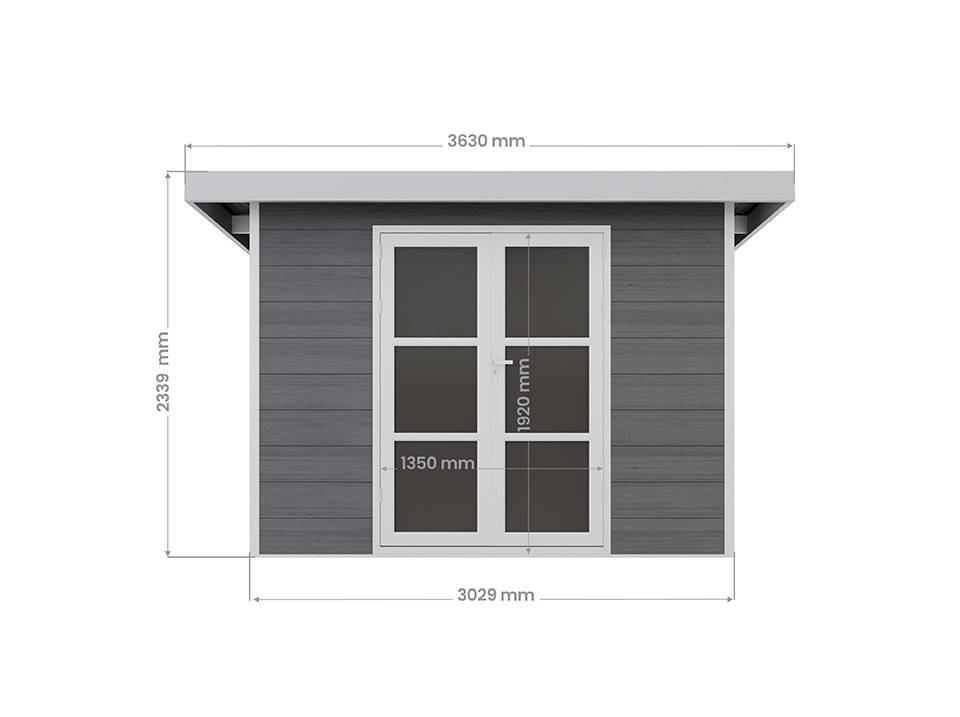 Abri de Jardin Composite ALMA - 9m2 Gris/blanc - Cabane de Jardin - Image 6