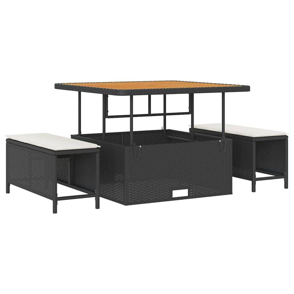 Ensemble de repas pour balcon 4 pcs en résine tressée table haute Noir – ComfortXL Outdoor Living - Image 2