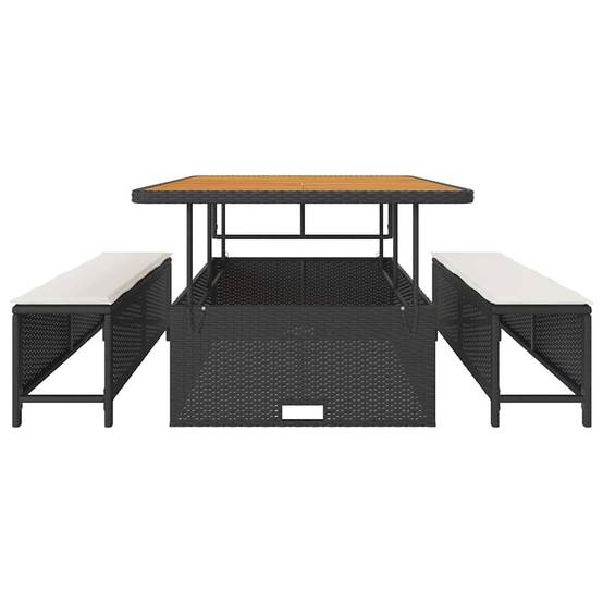 Ensemble de repas pour balcon 4 pcs en résine tressée table haute Noir – ComfortXL Outdoor Living - Image 7