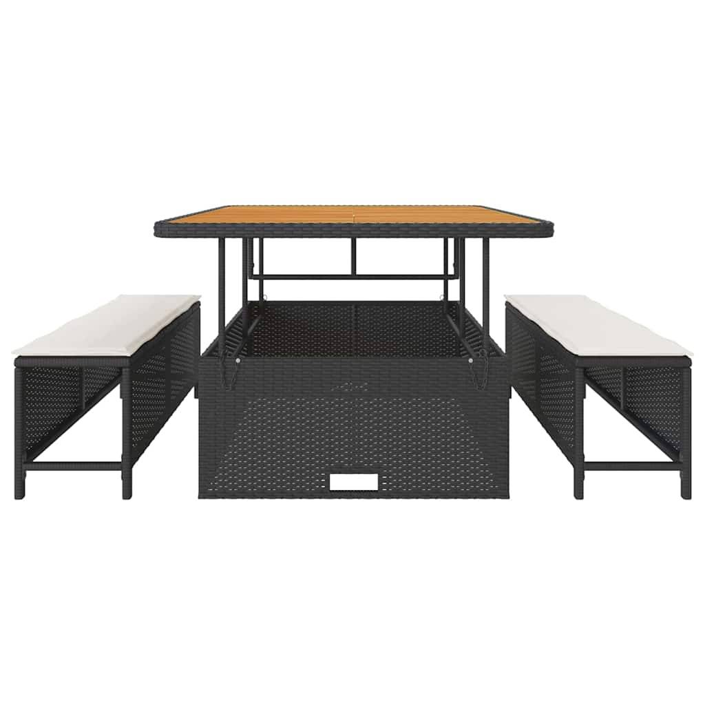 Ensemble de repas pour balcon 4 pcs en résine tressée table haute Noir – ComfortXL Outdoor Living - Image 7