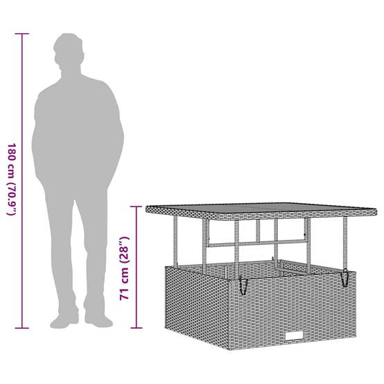 Ensemble de repas pour balcon 4 pcs en résine tressée table haute Noir – ComfortXL Outdoor Living - Image 5