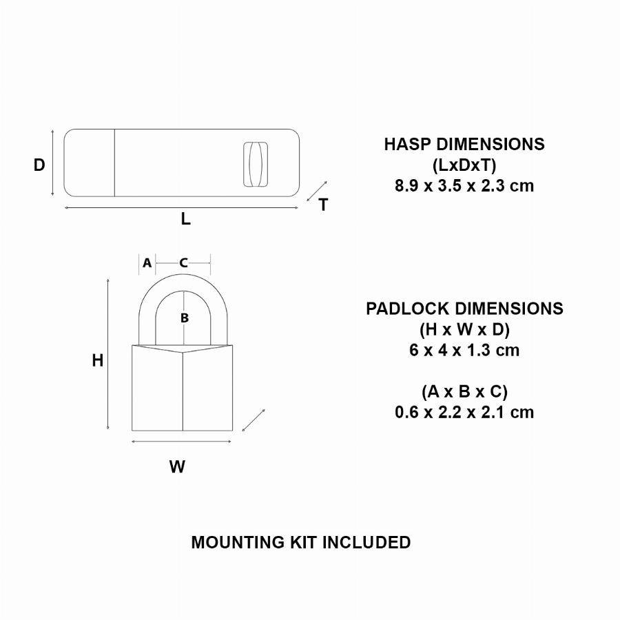 Master Lock - Pack moraillon de porte + cadenas à clé MASTERLOCK - 140703EURD - Image 2